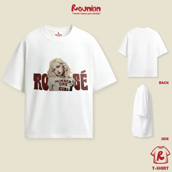 REUNION Áo Thun "ROSÉ" Tshirt, Áo Phông Form Rộng Tay Lỡ Cao Cấp Cá Tính Chất Cotton Dày Dặn TS86