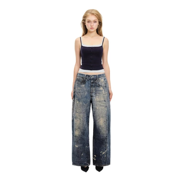 LSOUL - Gobi Top Áo Hai Dây Ôm Body Cài Nút + Yeom Bottom Ver 2 Quần Jeans Baggy A26032896
