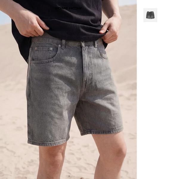 [N] Quần Short Straight Jean Distress Casual Gray V1 Vải Jean Cotton Thoải Mái Năng Động, QS0128 SOME HOW STORE