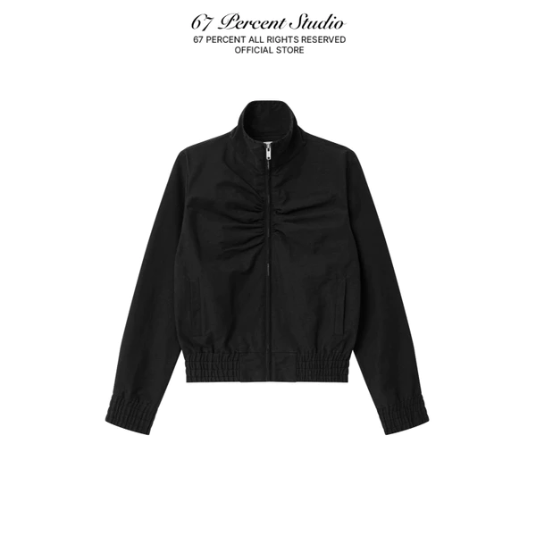 Áo Khoác Biker Dù Polyester Nhún Ngực Ôm Dáng 67PERCENT/67% - LINEA ZIP BLOUSE