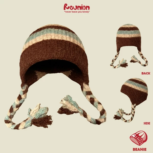 Mũ Len Dệt Kim Trùm Tai Thu Đông REUNION