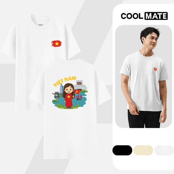 [MUA 3 GIẢM 12%][BST TỰ HÀO VIỆT NAM]Áo thun nam nữ Cotton IN Tươi Đẹp bé gái Coolmate