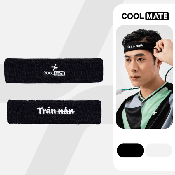 [MUA 2 GIẢM 5%]Băng đô thể thao chặn mồ hôi Headband thêu Trán nản mềm mại thấm hút Coolmate