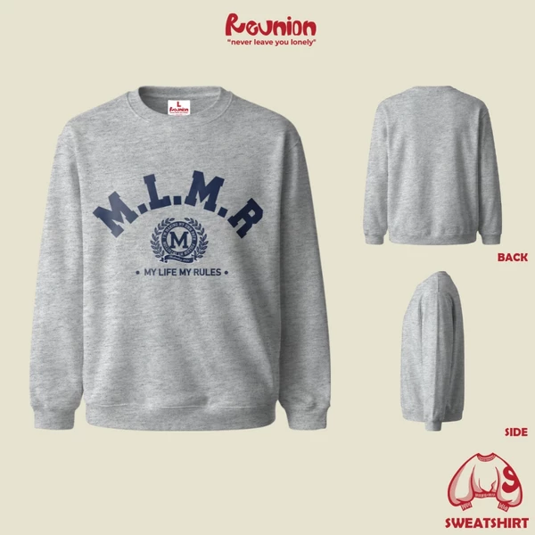 REUNION Áo Sweatshirt Dài Tay In Họa Tiết M.L.M.R Áo Sweater Nam Nữ Form Rộng SWT13
