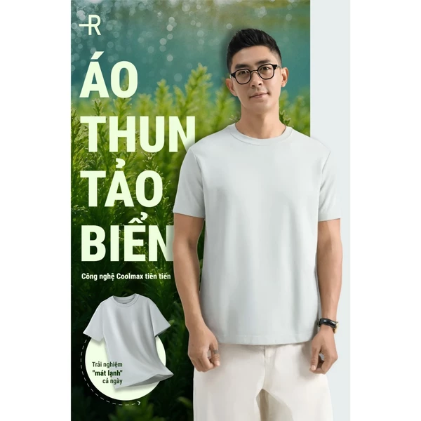 Áo Thun Ngắn Tay Vải Cotton Cooling Trơn Form Fitted - Routine 10S25TSS001R1
