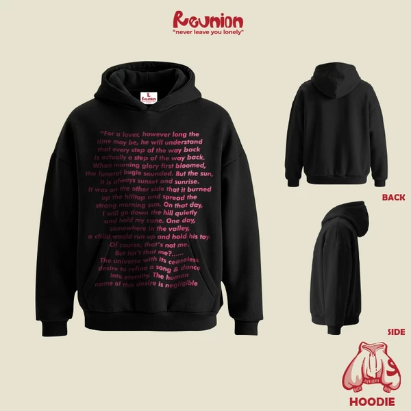 Áo Hoodie REUNION "WORDS" Áo Hoodie Nam Nữ Form Mũ Rộng HD6