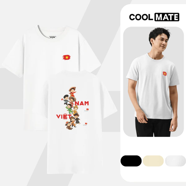 [MUA 3 GIẢM 12%][BST TỰ HÀO VIỆT NAM]Áo thun nam nữ Cotton IN Việt Nam Hình Chữ S Coolmate