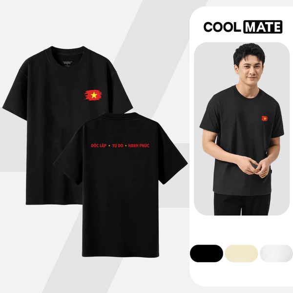 [MUA 3 GIẢM 12%][BST TỰ HÀO VIỆT NAM]Áo thun nam nữ Cotton IN Cờ đỏ - Độc lập - Coolmate