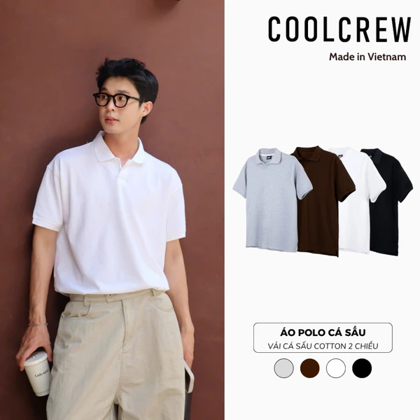 Áo Thun Polo Cá Sấu Nam 𝐂𝐎𝐎𝐋𝐂𝐑𝐄𝐖 Chất Vải Cotton Co Giãn 2 Chiều Thoáng Khí APN038