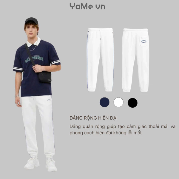 Quần lưng thun căn bản, ống suông, phom rộng F4 - The No Style 121 23844 |YaMe|