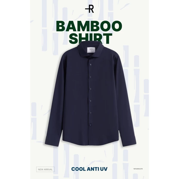 Áo Sơ Mi Tay Dài Nam Trơn Vải Bamboo Cao Cấp Form Fitted - Routine 10F24SHL070
