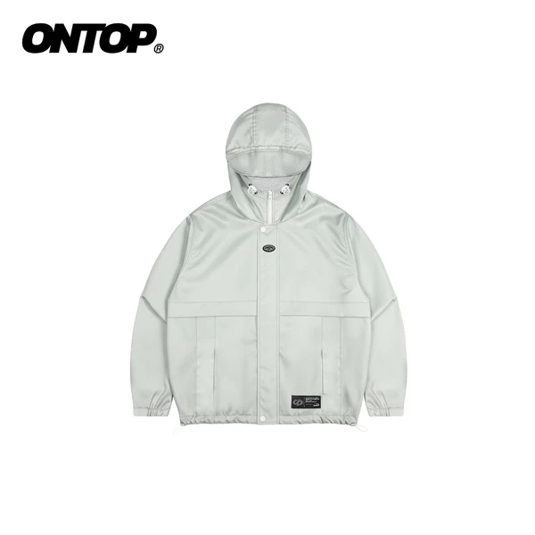 Áo khoác nữ có mũ vải dù 2 lớp ONTOP màu xám có mũ chống nắng Journey Jacket | O-AK7-XT
