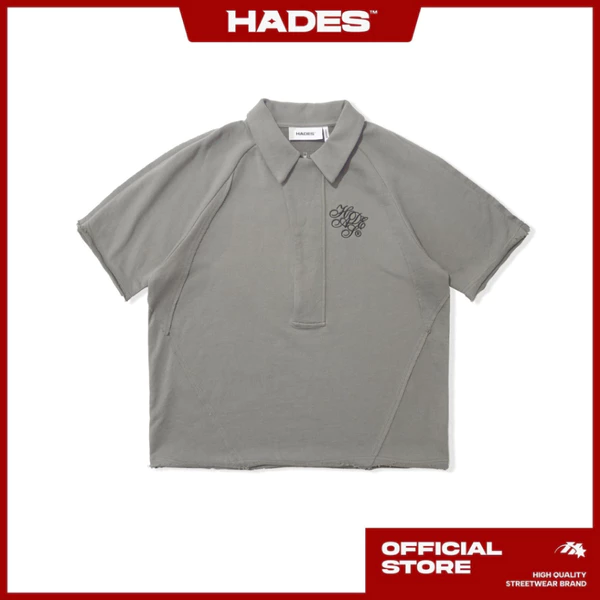 HADES SPLICE POLO - HADES Brand chính hãng - Áo polo vải chân cua màu / XÁM