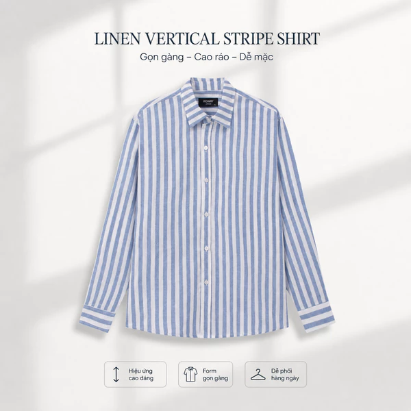 Áo sơ mi ROWAY form regular | dài tay linen