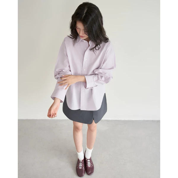 DOB - Áo sơ mi nữ tay dài dáng suông basic dễ phối I Nomi Top I
