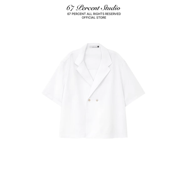 Áo Sơ Mi Ngắn Tay Cổ Bẻ Kiểu Cách 67PERCENT/67% - NOTCH LINEN SHIRT