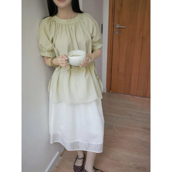 DOB - Chân váy dài rút dây dáng suông 2 lớp che khuyết điểm I Clou Skirt I