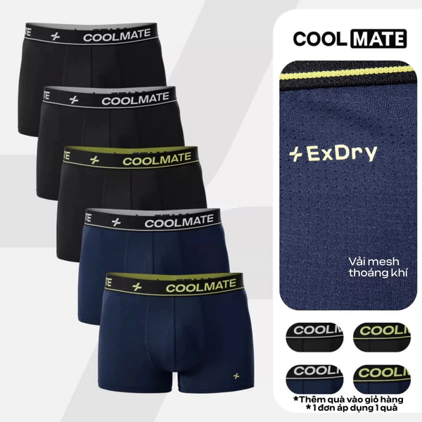 [MUA 5 TẶNG 1]Combo 5 Quần Lót Nam Trunk AirMax Mesh Thoáng mát, Nhanh Khô, Co giãn - Coolmate