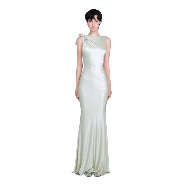 LSOUL Đầm Maxi Cổ Thuyền Ôm Dáng Xếp Ly Vai Thanh Lịch Sang Trọng Đi Tiệc Tya Dress V26041713
