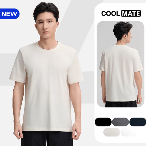 [MUA 3 GIẢM 12%]Áo thun Tshirt nam Regular Fit 100% Cotton 180gsm mềm mại, chất mát, thoáng khí, co giãn Coolmate