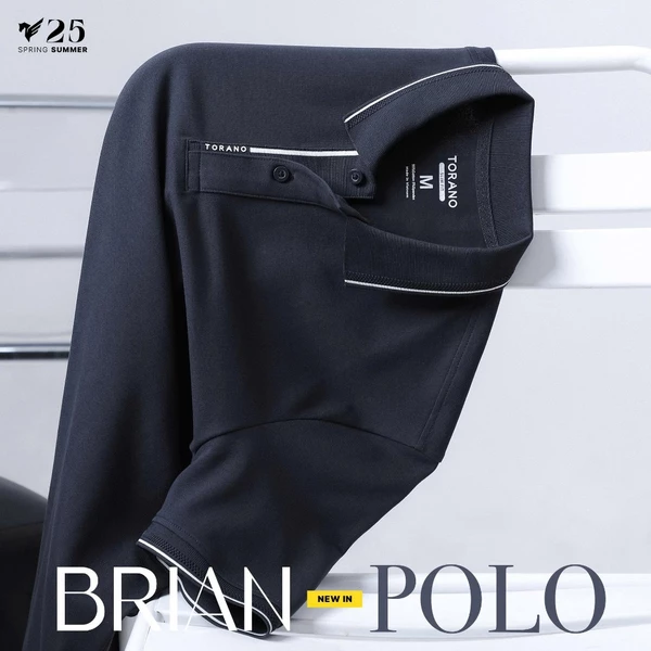 Áo polo BRIAN POLO TORANO trơn bo kẻ mát lạnh, khô thoáng, thấm hút tốt FSTP046