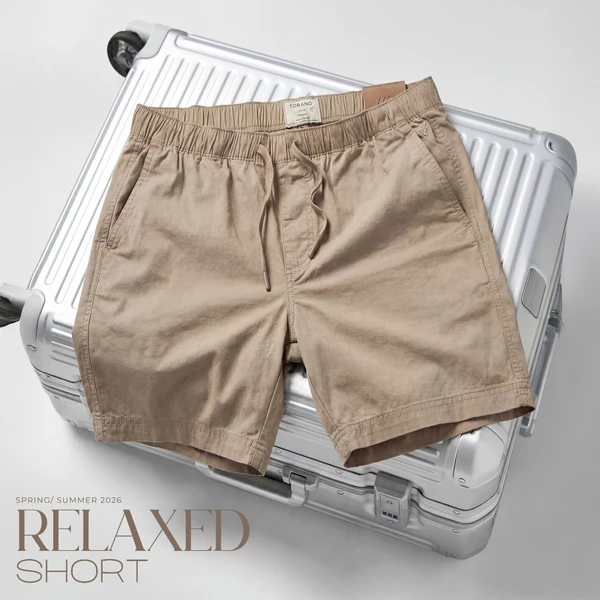 Quần short kaki nam SMART KHAKI SHORTS TORANO dáng basic cạp chun bền màu FSBK010