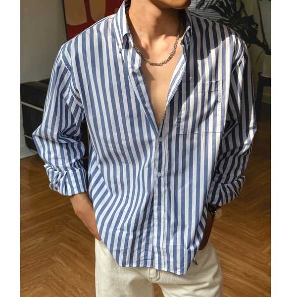 Áo sơ mi nam B Brown form oversized cổ button down - LEGOLAS Shirt Button Down