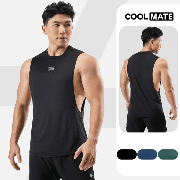 [MUA 3 GIẢM 12%]Áo ba lỗ nam Drop Arm Gym thể thao vải Mesh Peach co giãn thấm hút Coolmate