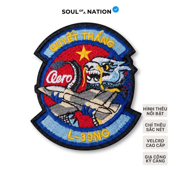 Patch Thêu RỒNG THÉP QUYẾT THẮNG - bản sưu tầm đặc biệt thêu satin có miếng dán velcro cao cấp - SOUL OF A NATION