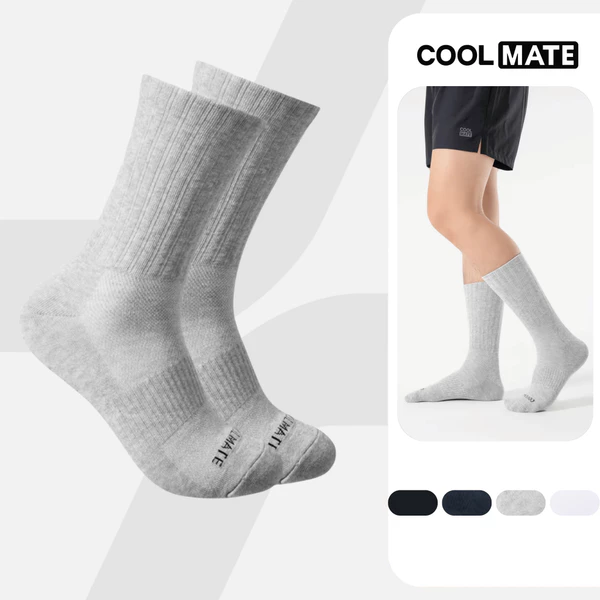 [MUA 2 GIẢM 5%]Tất thể thao active cổ dài thấm hút tốt Coolmate