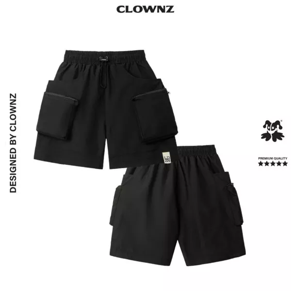 Quần đùi short basic 2 lớp Clownz Loudzone Parachute local brand unisex túi hộp nam nữ thể thao form rộng