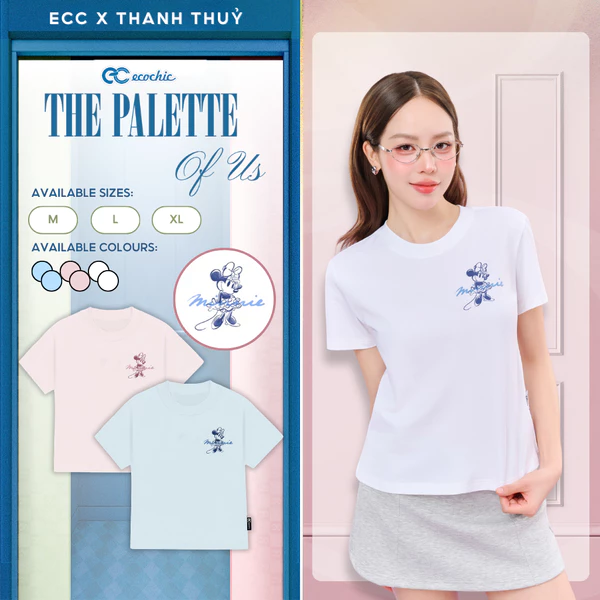 Áo Phông Baby Tee ECOCHIC BB010 Hình In Chính Hãng Bản Quyền Disney MICKEY COLLECTION