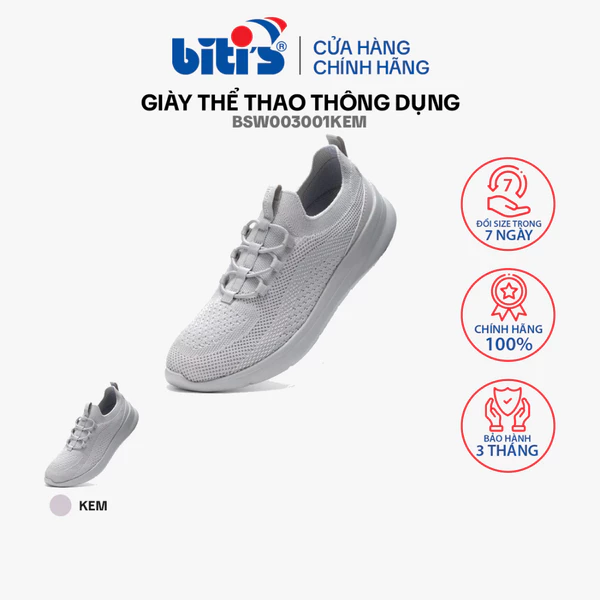 Giày Thể Thao thông dụng Nữ Biti's Êmbrace BSW003001KEM (Kem)