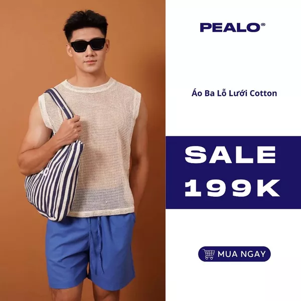 Áo Ba Lỗ Lưới Cotton PEALO PEALO SS25 SPT4
