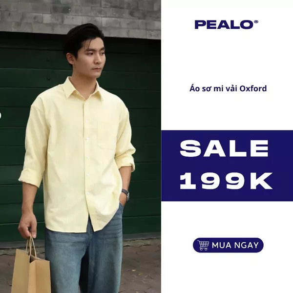 Áo sơ mi PEALO vải Oxford cotton cao cấp SPT2