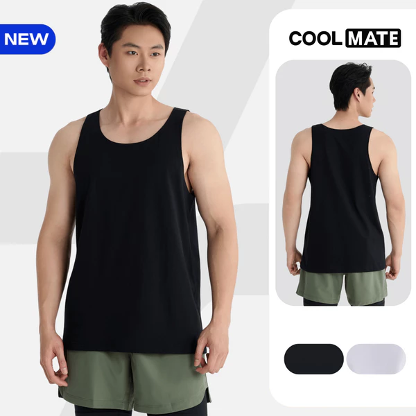 [MUA 3 GIẢM 12%][MỚI]Áo Tanktop nam Regular Fit Cotton poly 180gsm mềm mại, chất mát, thoáng khí, co giãn Coolmate