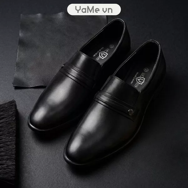 Giày Tây Loafer Real Leather 005 Đen 24359 |YaMe|
