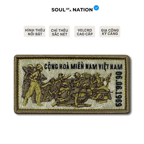 Patch Thêu TẤT THẮNG - thêu satin có miếng dán velcro cao cấp - SOUL OF A NATION