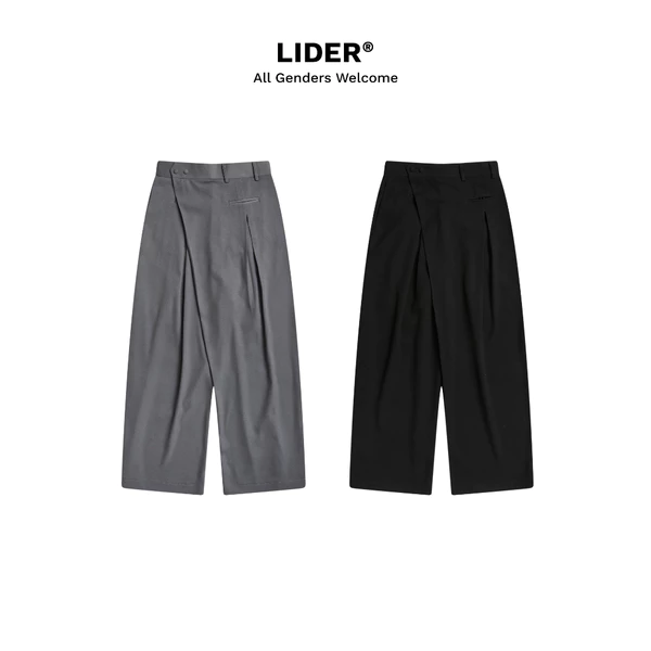 Quần Dài Vạt Chéo Ống Rộng Unisex LIDER OFF-DUTY TROUSERS - Black/ Grey