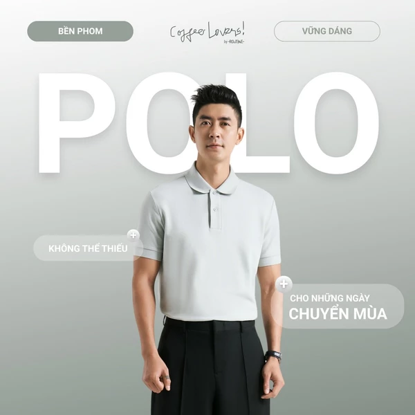 Áo Polo Nam Tay Ngắn Vải S.Café Bo Cổ Gân Form Fitted - Routine 10S25POL028