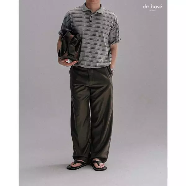 basé TROUSERS 05 - Quần Vải Nâu ống Cong - de basé