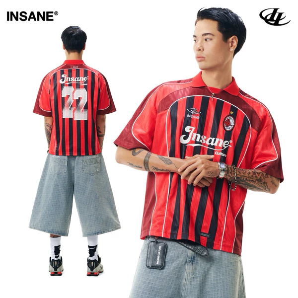 Áo Thun Thể Thao InsaneClo REDLINE STRIPE JERSEY Form Oversized Unisex Chất Liệu Polyester Nhập Khẩu