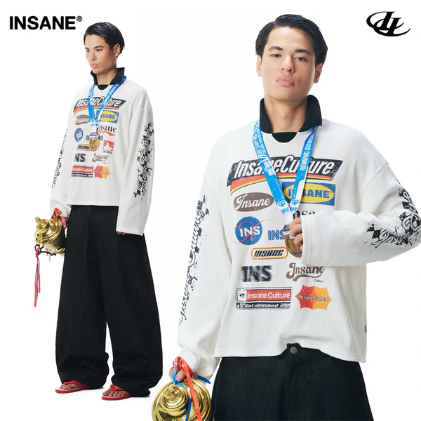 Áo Thun Dài Tay InsaneClo SPONSOR LONGSLEEVE Form Oversized Unisex Chất Liệu Waffle Nhập Khẩu