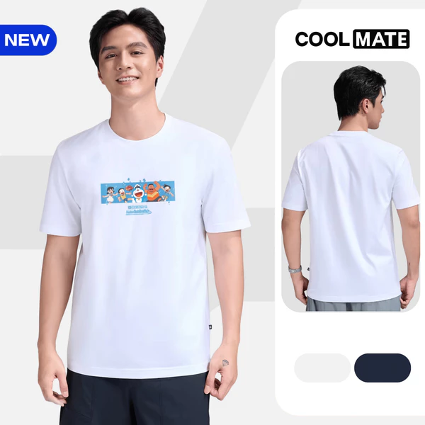 [MUA 3 GIẢM 12%][MỚI - BST DORAEMON]Áo thun Tshirt nam nữ Regular Fit 100% Cotton 180gsm IN Doraemon - Coolmate