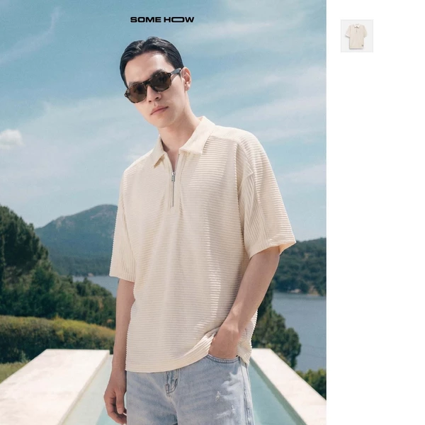 [New5] Áo Polo Oversize Trụ Zipper Summer, Chất Vải Thoải Mái, PL0233, SOMEHOW