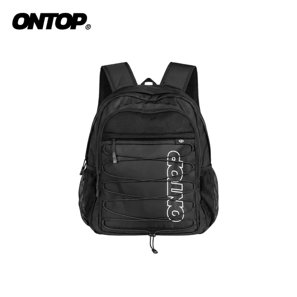 Balo leo núi du lịch ONTOP vải dù lạnh màu đen chống thấm nước Bungee Overlay Backpack | O-P78-D