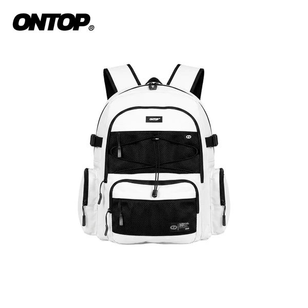 Balo canvas trắng phối lưới ONTOP thiết kế trợ lực thoải mái khi mang Commuter Backpack | O-P77-T