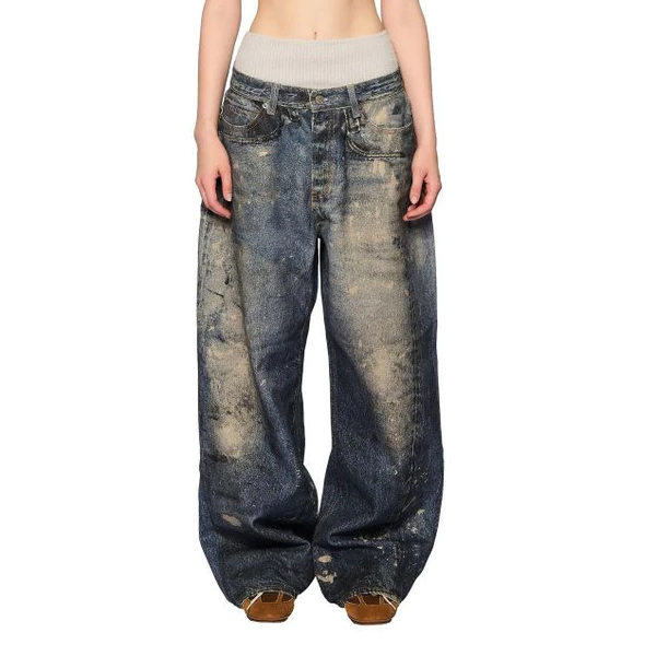 LSOUL Quần Jeans Baggy Họa Tiết Loang Yeom Bottom J25070822