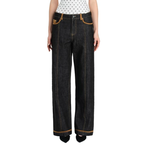 LSOUL Quần Jeans Nữ Ống Rộng Phối Chỉ Nổi Ezzo Pants J26030829