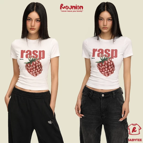 Áo Thun Baby Tee REUNION  Dáng Ôm Tay Ngắn Chất Cotton Mẫu In Hình BT5